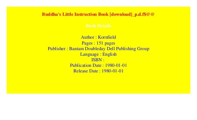 Buddhas Little Instruction Book Pdf